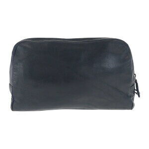 Prada logo black plate pouch makeup leather triangle
